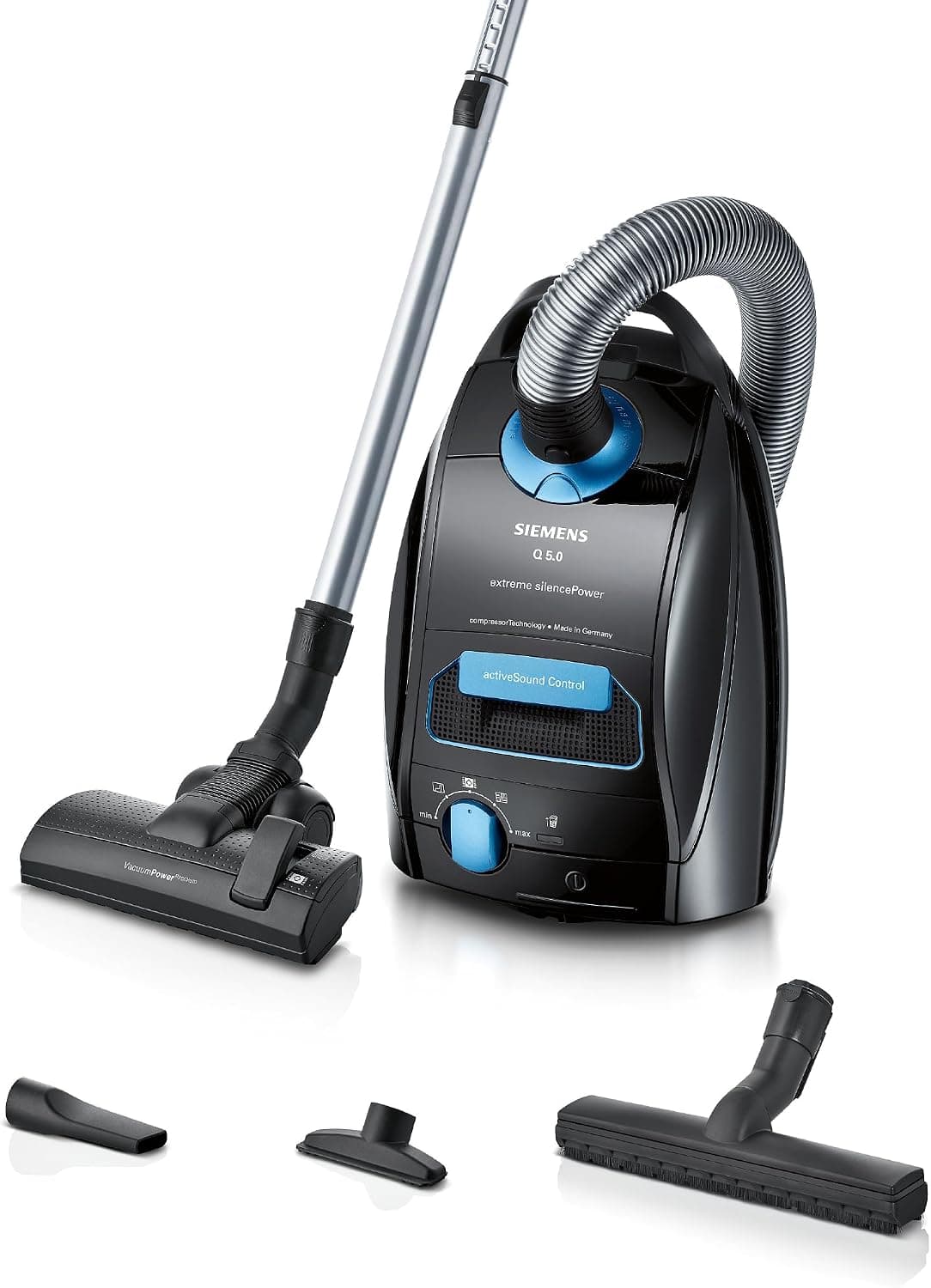 Siemens Q5.0 extreme silencePower VSQ5X1232 Staubsauger mit Beutel, 850 W