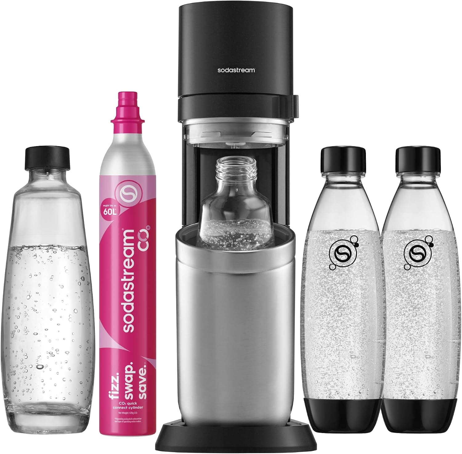 SodaStream DUO Wassersprudler mit CO₂-Zylinder und Flaschen